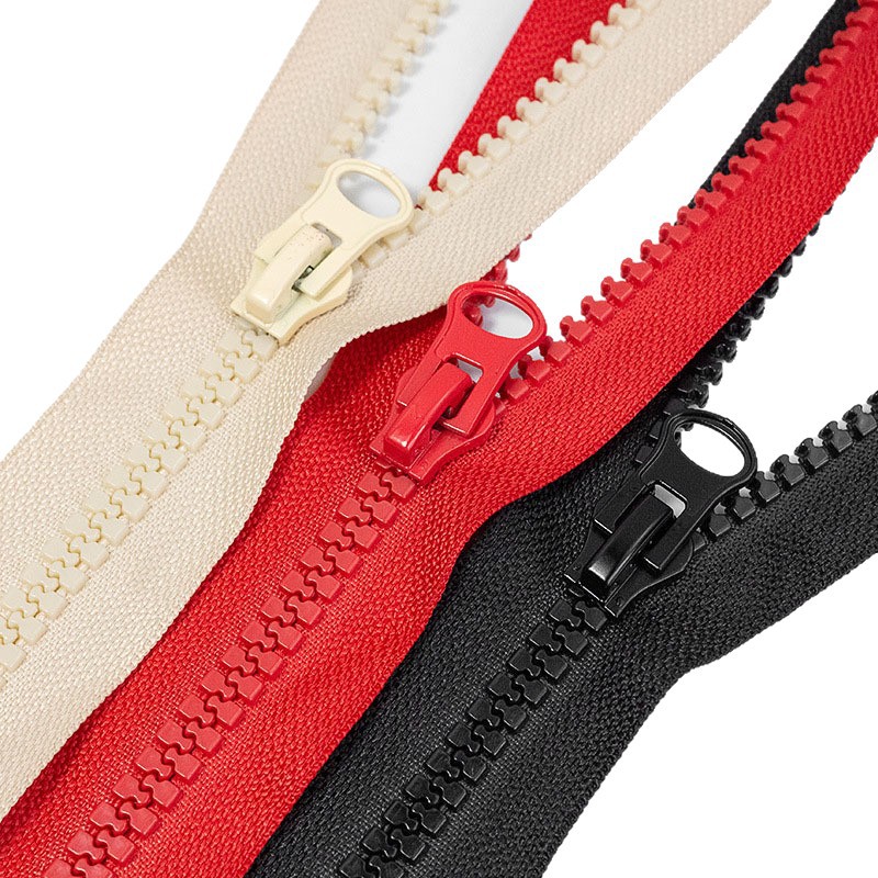 Colorful plastic molded zippers